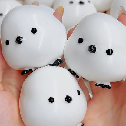 Crunchy White Chicks Bead & Clay Base Stress Ball Squishy Stress Relief Decompression Toy