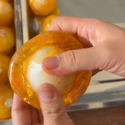 Mango Cracking Ball Stress Ball Squishy Stress Relief Decompression Toy Zip-tie Closure (Cracking Ball Cannot Be Restored)