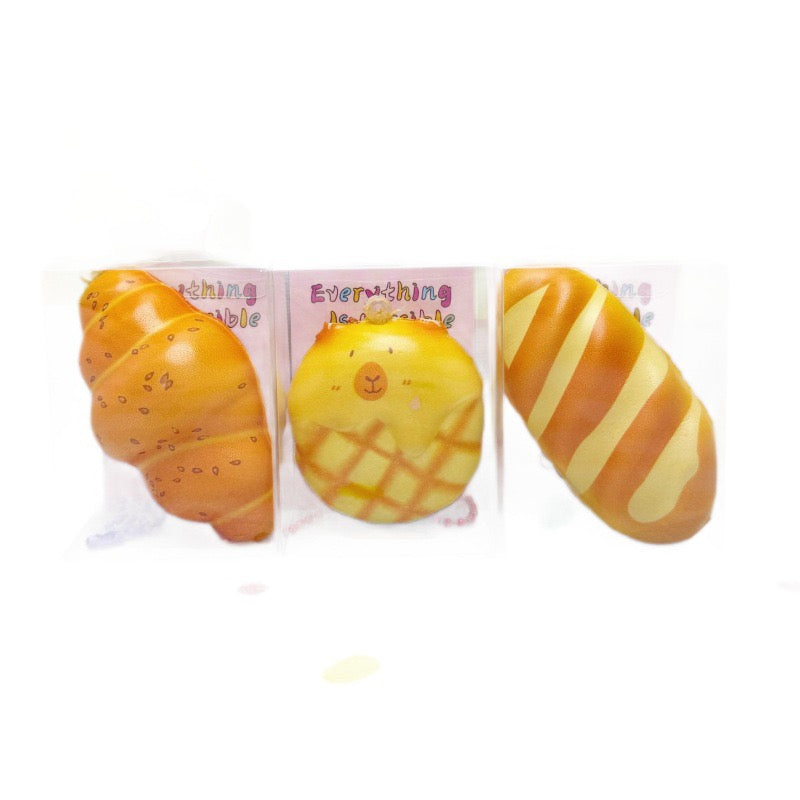 24pcs Mini Slow Rising Squishy Bread/Crybaby/Crybaby/Labubu/Capybara/WAKUKU/Sanrio Keychians Stress Relief Decompression Toy (It Feels Hard)