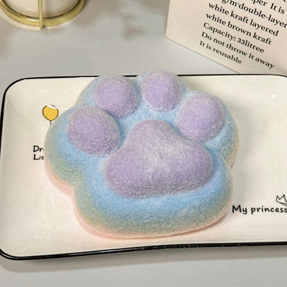 800g Handmade Silicone Large Rainbow Cat's Paw with Flocking