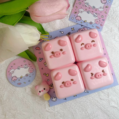 4pcs Handmade Silicone Little Pig Squishy Toy