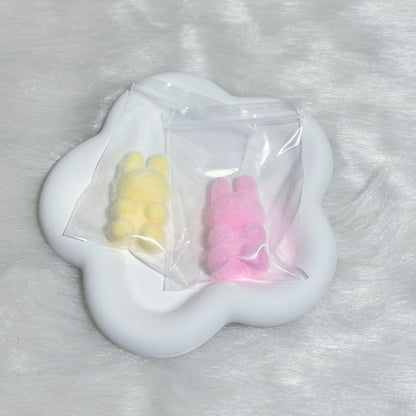 Handmade Silicone Small Rabbit with Flocking