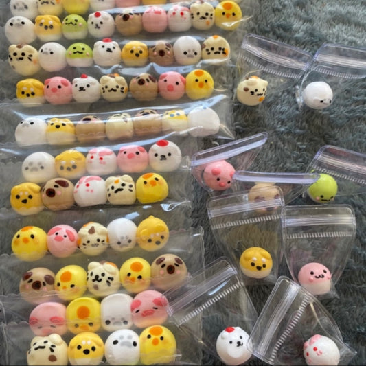 6pcs / 9pcs Mini Animals Taba Squishy Toy