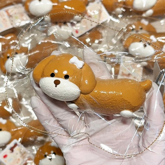 Brown Sausage Dog Taba Squishy Toy