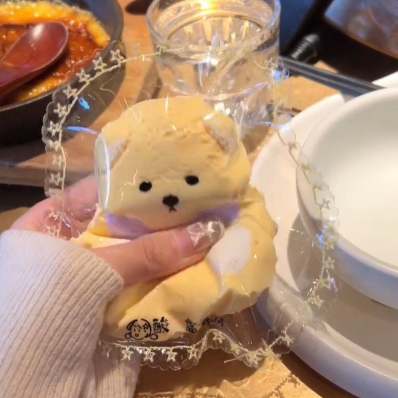 Handmade Blue / Purple / Pink Bear Taba Squishy Toy