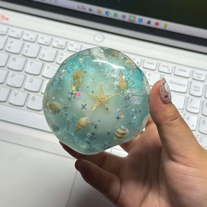 Starfish Cracking Ball Stress Ball Squishy Stress Relief Decompression Toy Zip-tie Closure (Cracking Ball Cannot Be Restored)