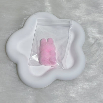 Handmade Silicone Small Rabbit with Flocking