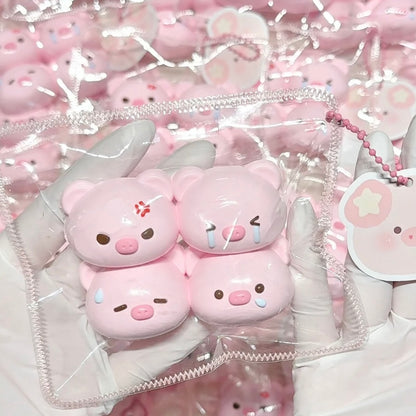 4pcs Pink Pigs Taba Squishy Toy