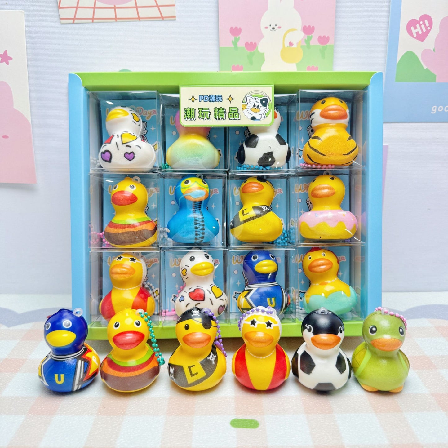 24pcs Mini Slow Rising Squishy Bread/Crybaby/Crybaby/Labubu/Capybara/WAKUKU/Sanrio Keychians Stress Relief Decompression Toy (It Feels Hard)