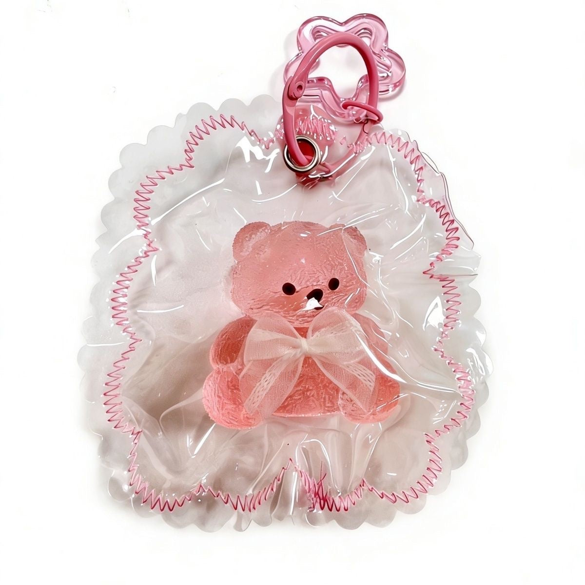 Transparent Pink Bear Taba Squishy Toy