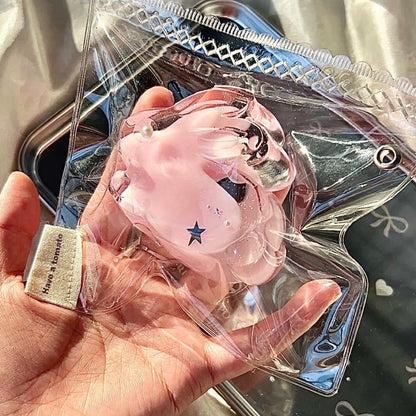 Handmade Transparent Pink Rabbit Bunny Taba Squishy Toy