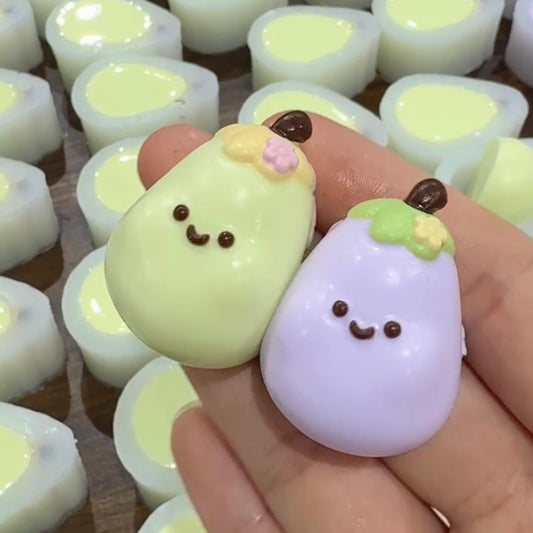 2pcs Mini Eggplant Taba Squishy Toy