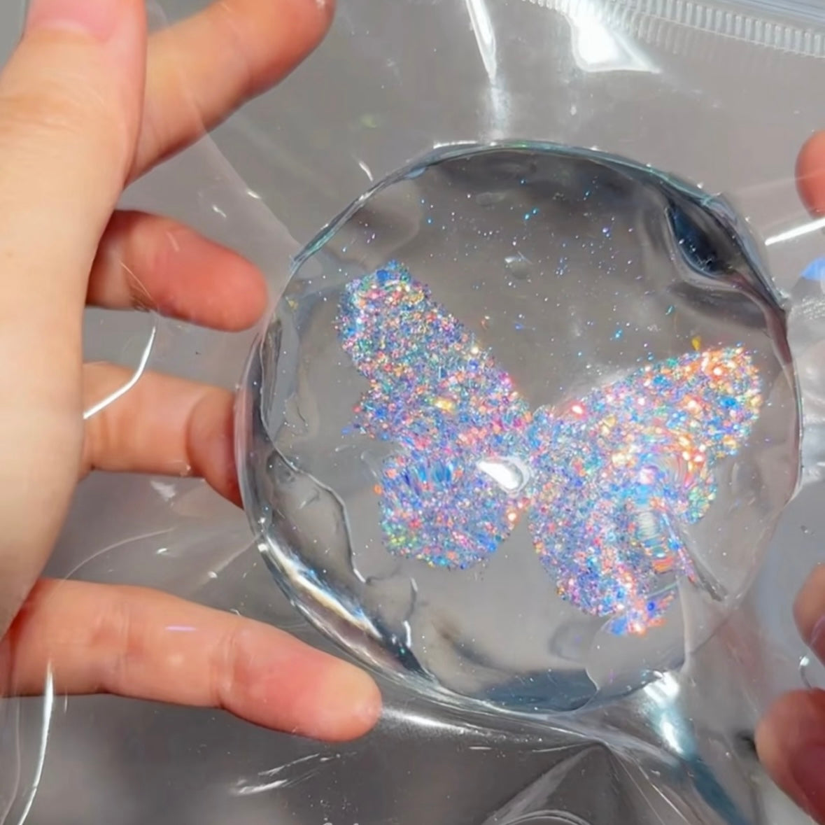 Transparent Butterfly Taba Squishy Toy