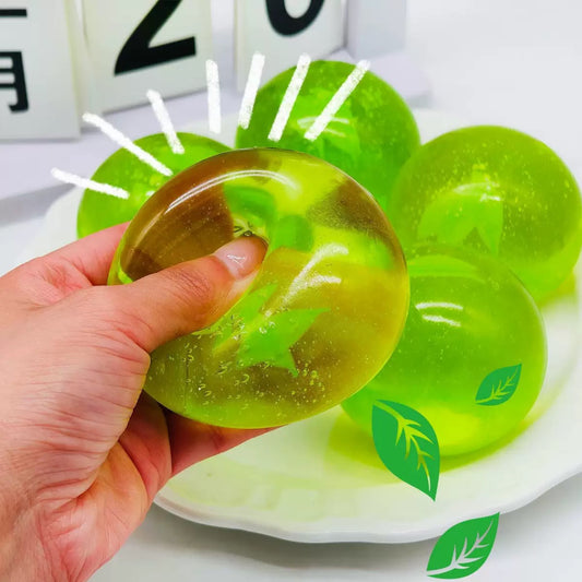 Bamboo Leaf Stress Ball Jelly Ball Squishy Stress Relief Decompression Toy
