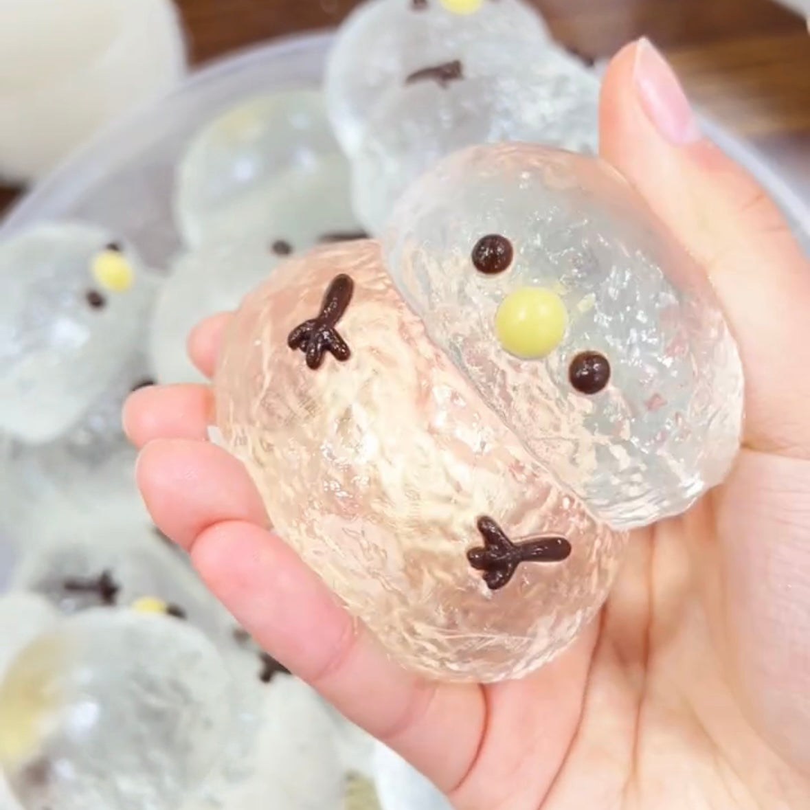 Transparent Snowman Taba Squishy Toy