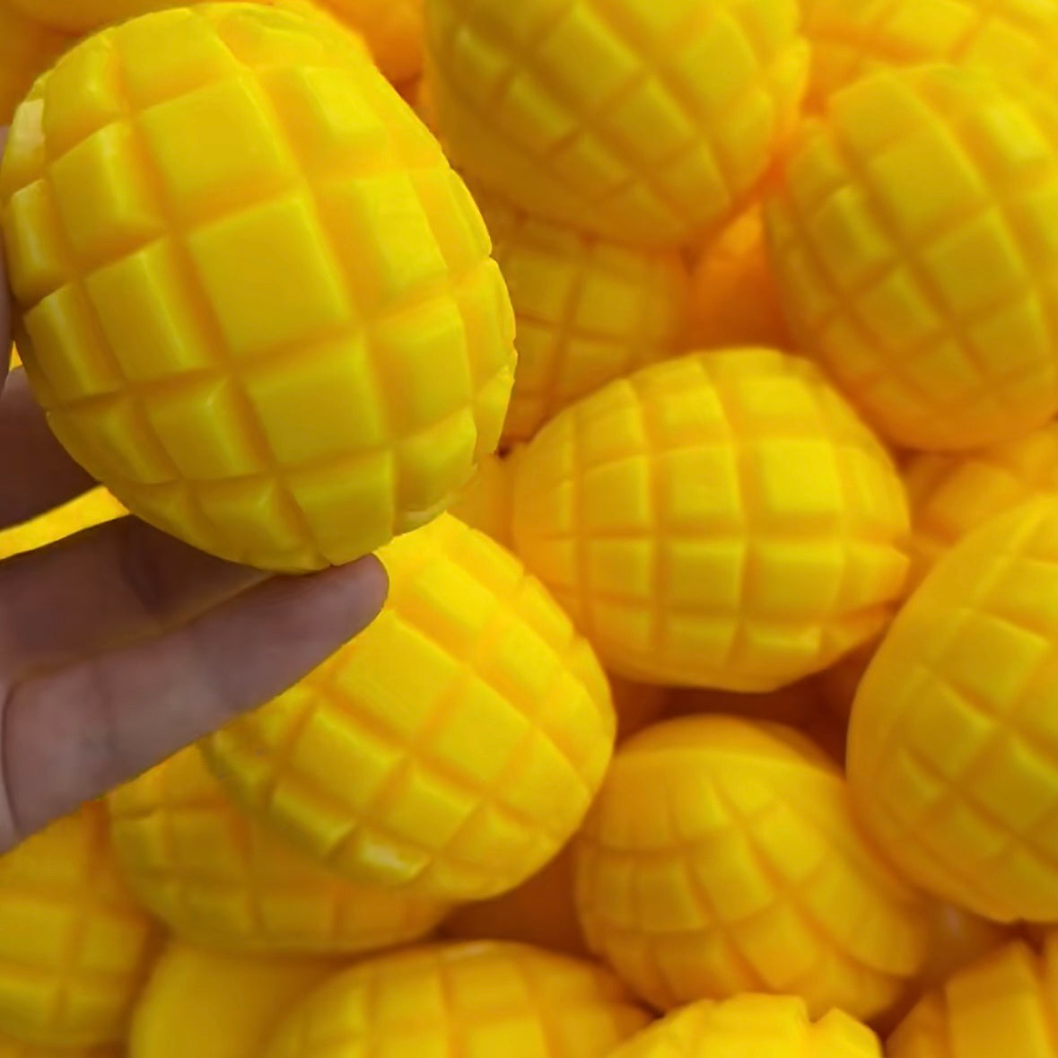 Crunchy Mango Pulp Bead & Clay Base Stress Ball Squishy Stress Relief Decompression Toy