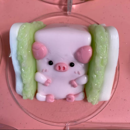 Handmade Silicone Sandwich Pig Stress Relief Squishy Toy