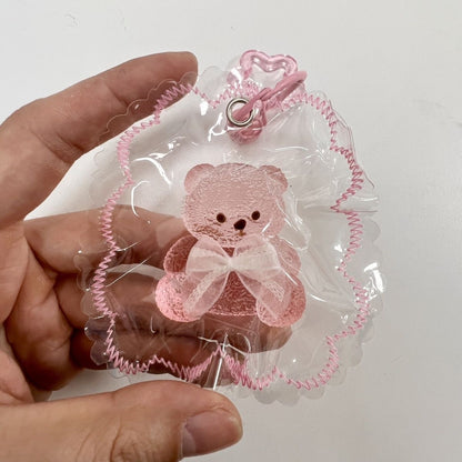 Transparent Pink Bear Taba Squishy Toy