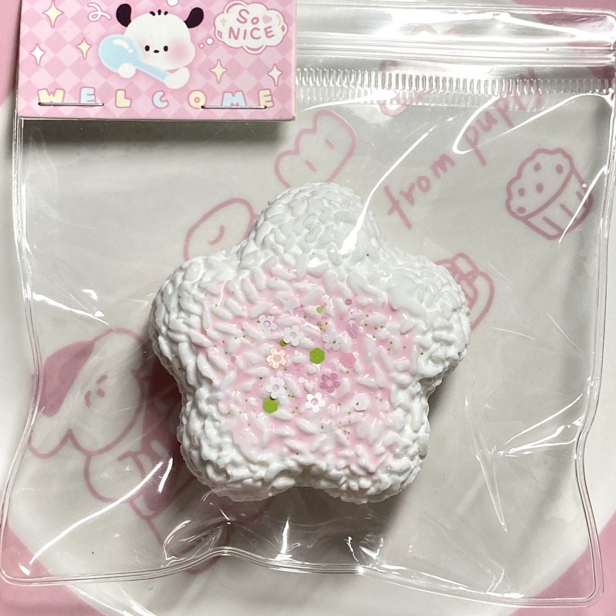 Dry Rice Squishy Hamemade Silicone Flower Type Rice Ball Stress Relief Squishy Toy ...