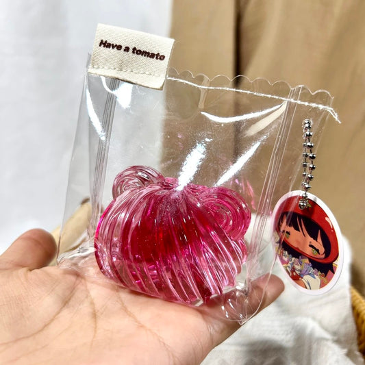 Pink Transparent Bear Head Taba Squishy Toy