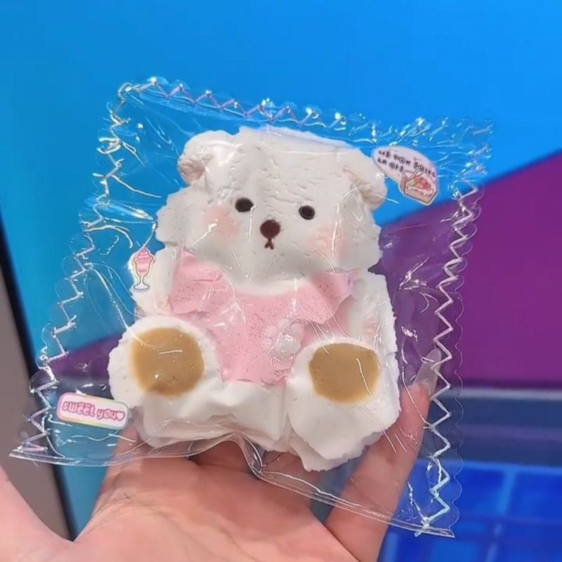 Handmade Blue / Purple / Pink Bear Taba Squishy Toy