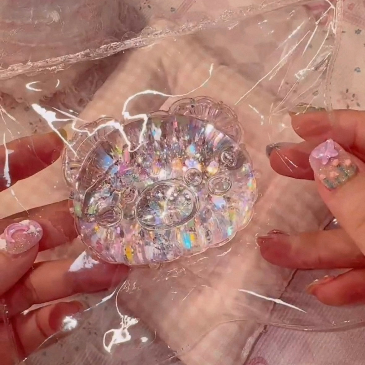 Transparent Bear Head Taba Squishy Toy