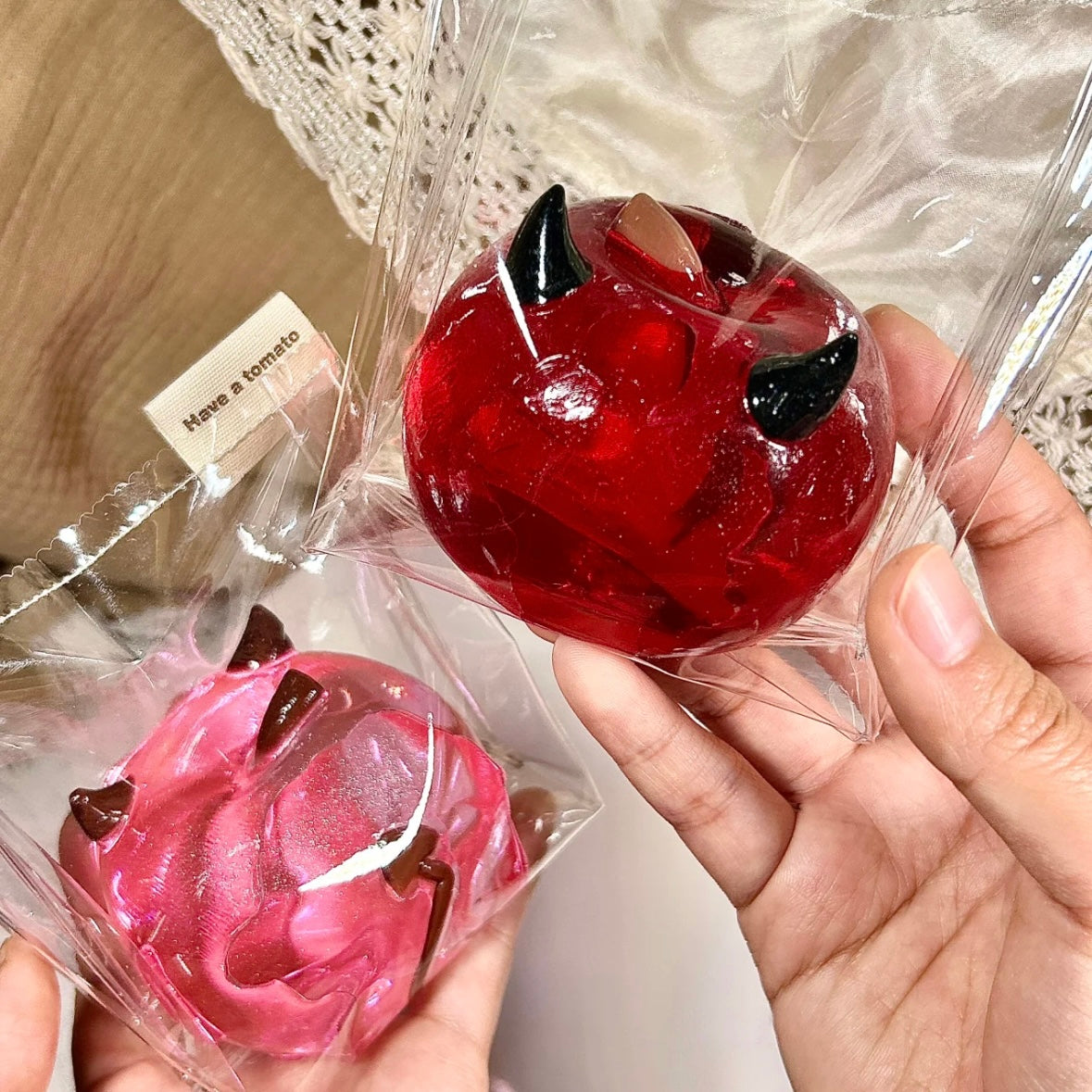 Transparent Red Apple Taba Squishy Toy