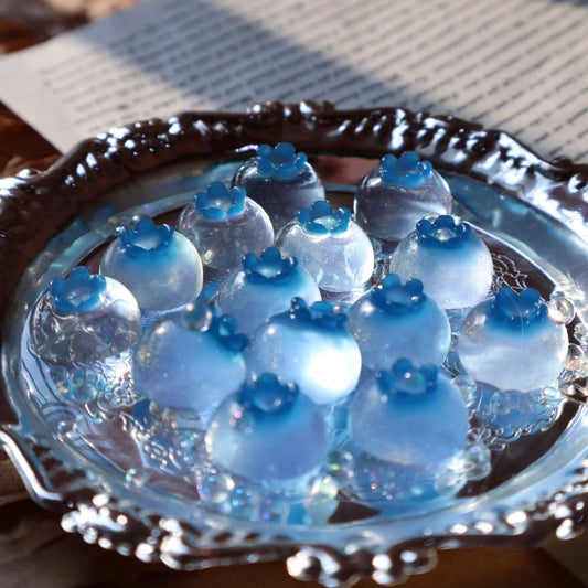 7pcs Handmade Silicone Mini Transparent Blueberry Taba Squishy Toy