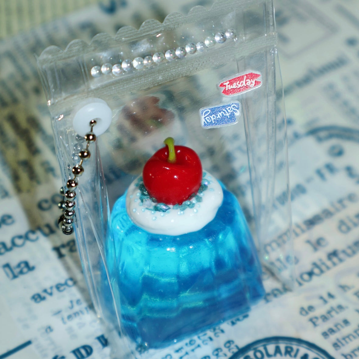 Handmade Transparent Blue Pudding Taba Squishy Toy