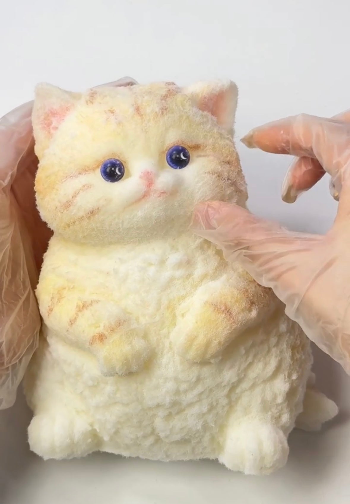 1000g Handmade Silicone Big Kitty Cat Stress Relief Toy with Flocking