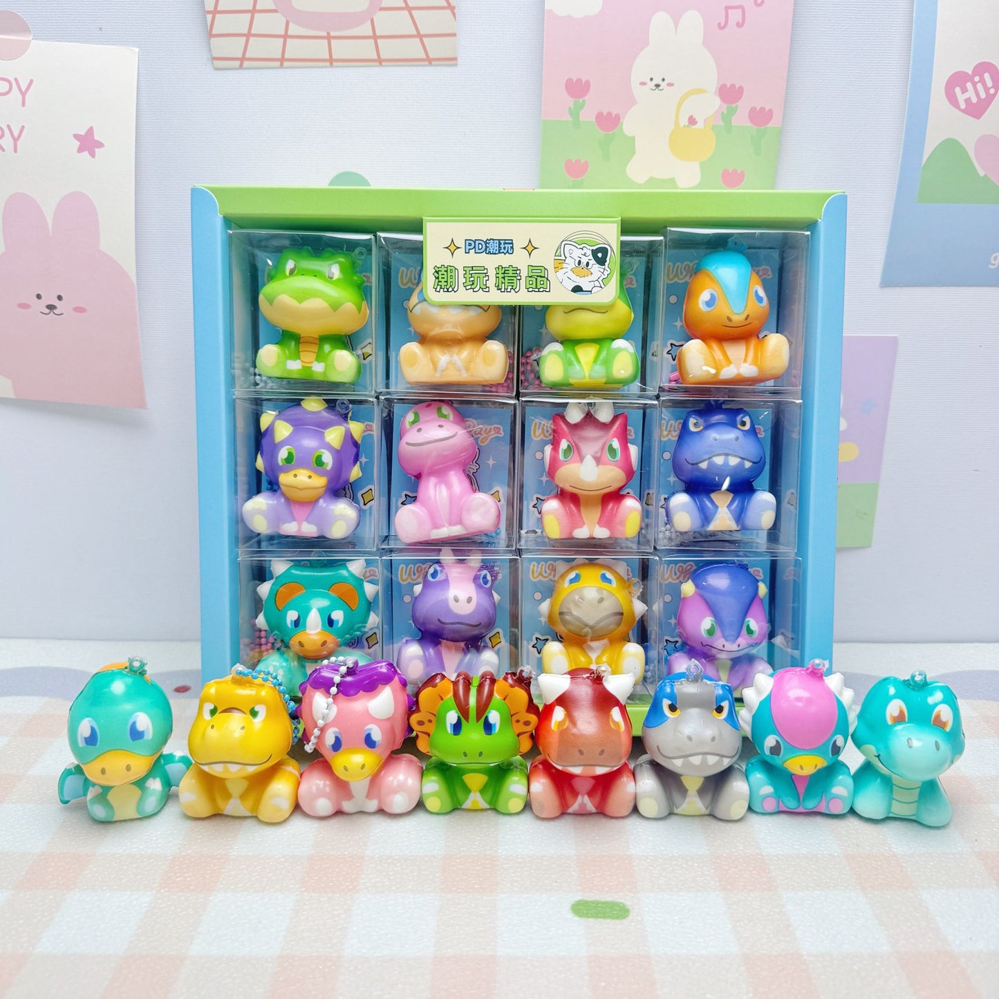 24pcs Mini Slow Rising Squishy Bread/Crybaby/Crybaby/Labubu/Capybara/WAKUKU/Sanrio Keychians Stress Relief Decompression Toy (It Feels Hard)