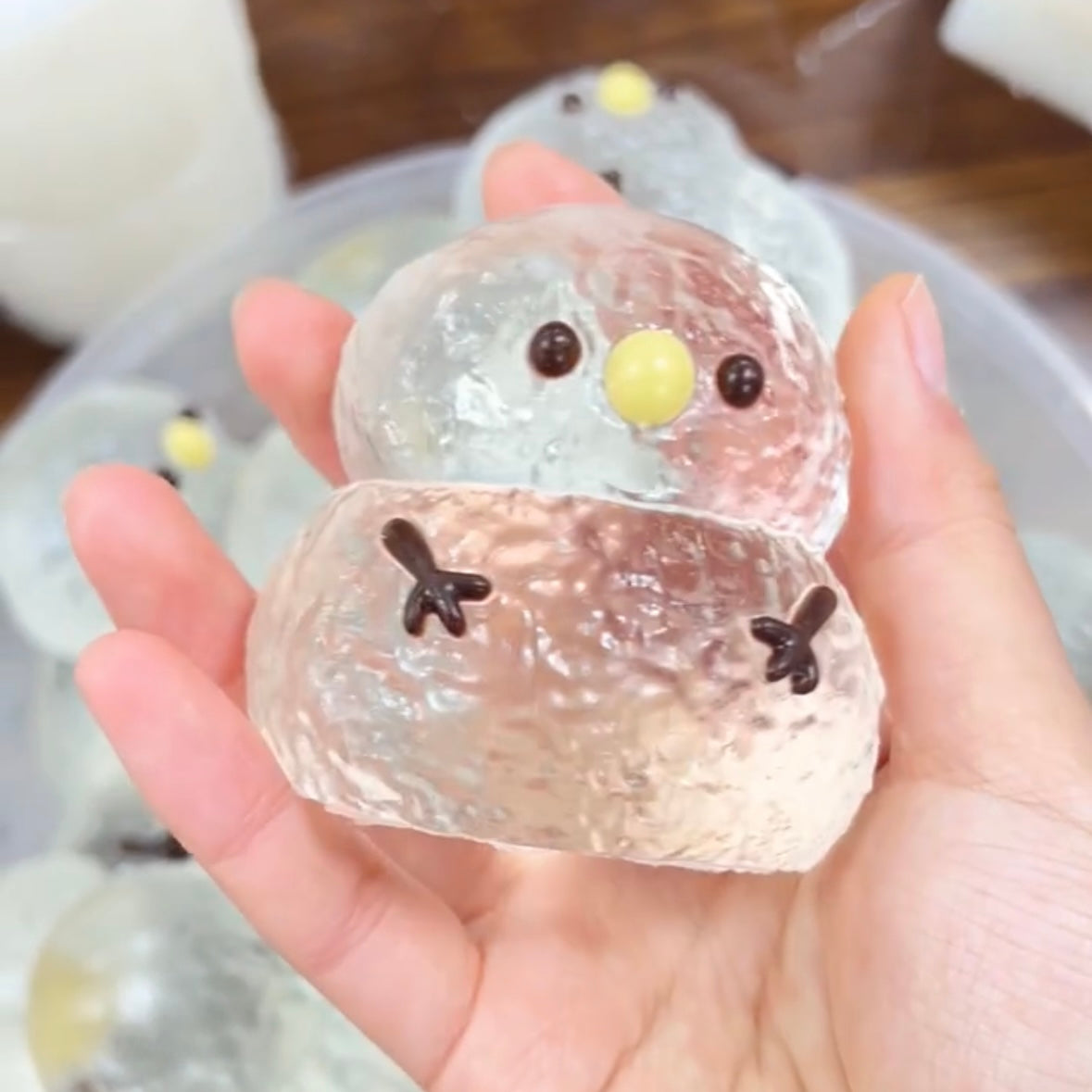 Transparent Snowman Taba Squishy Toy