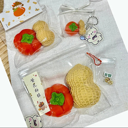 2pcs Persimmon & Peanut Taba Squishy Toy