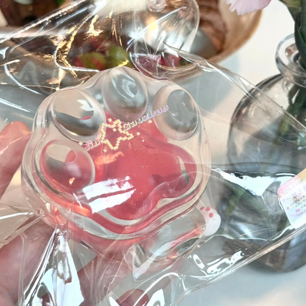 Transparent Cat's Paw Taba Squishy Toy (Liquid Squishy)