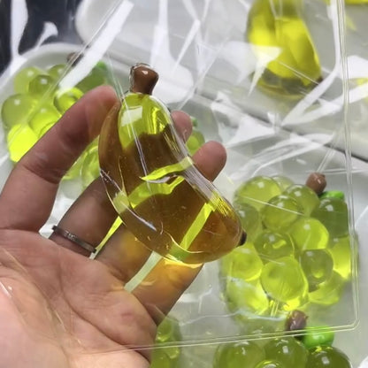 Transparent Green Grape & Banana Taba Squishy Toy