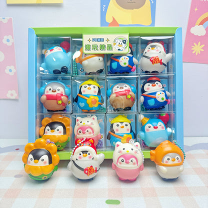 24pcs Mini Slow Rising Squishy Bread/Crybaby/Crybaby/Labubu/Capybara/WAKUKU/Sanrio Keychians Stress Relief Decompression Toy (It Feels Hard)