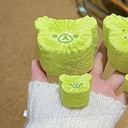 2pcs Handmade Silicone Kiwi Fruit Bear Head Taba Squishy Toy