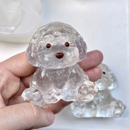 Transparent & Silver Puppy Taba Squishy Toy
