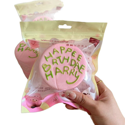 Slow Rising Squishy Pink Birthday Cake Stress Relief Decompression Toy