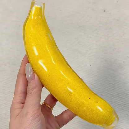 Crisp Satisfying Sound Yellow Banana Stress Ball Squishy Stress Relief Decompression Toy