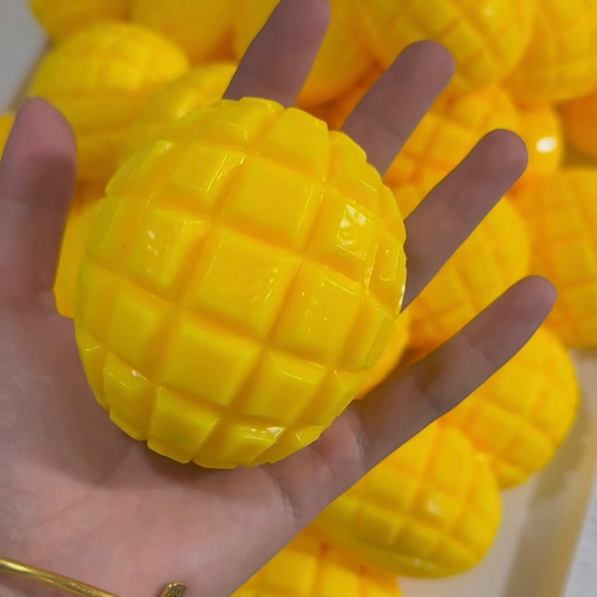 Crunchy Mango Pulp Bead & Clay Base Stress Ball Squishy Stress Relief Decompression Toy