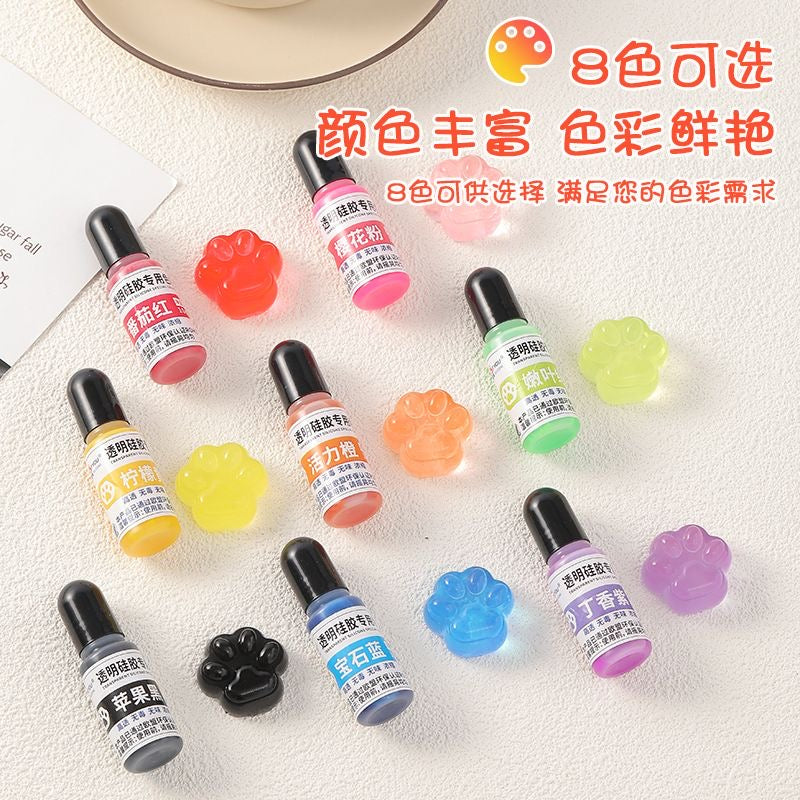 8 Colors Transparent Silicone Color Dye for Squishy Silicone-10g Each