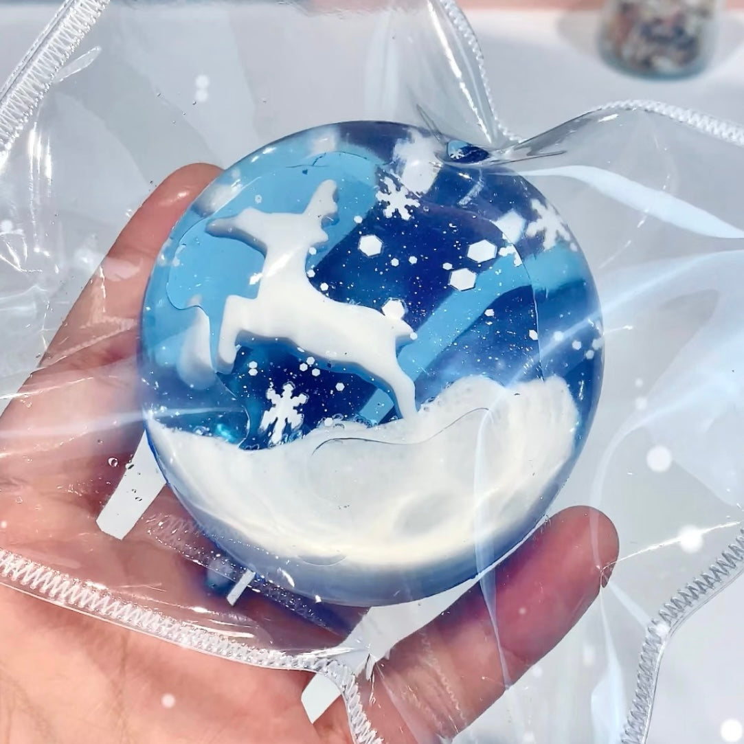 Transparent Deer Snow Ball Taba Squishy Toy