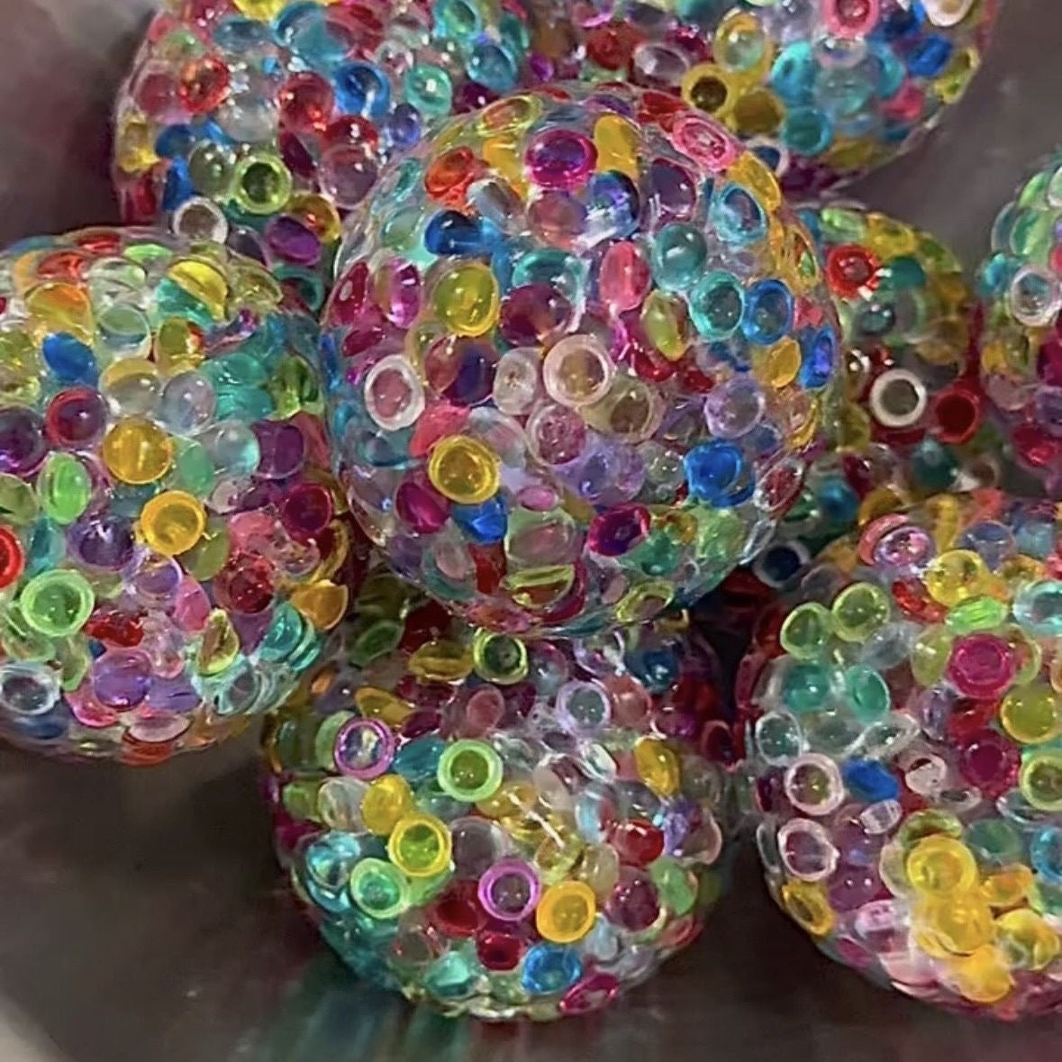 Rainbow Beads Handmade Stress Balls