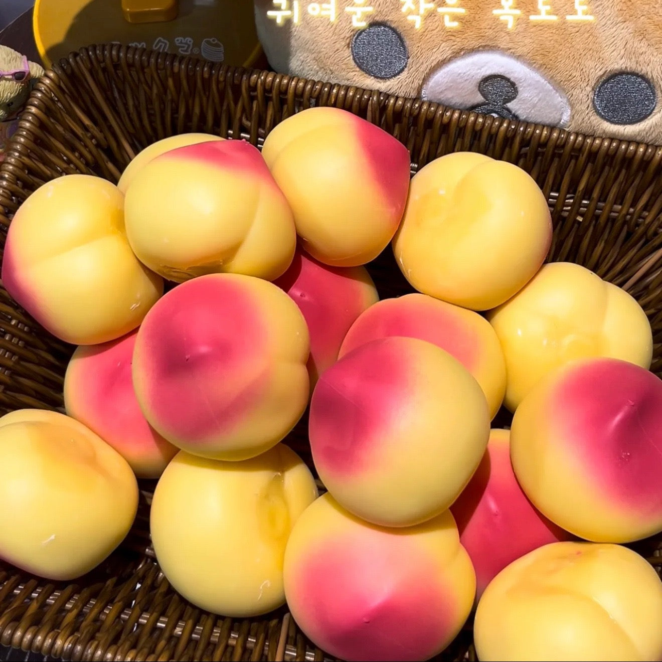 Peach Bead & Clay Base Stress Ball Squishy Stress Relief Decompression Toy