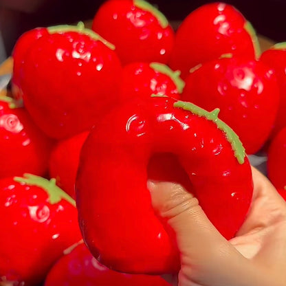 Strawberry Shape Bead & Clay Base Stress Ball Squishy Stress Relief Decompression Toy