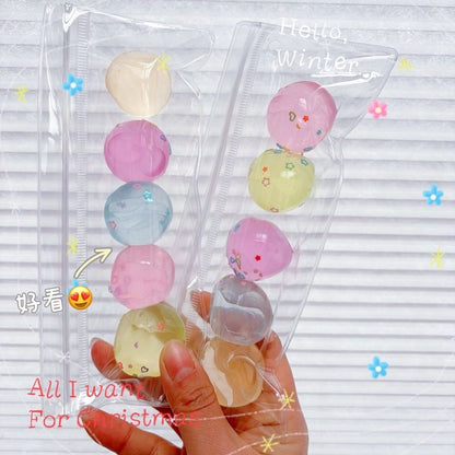 5 Colors Mini Handmade Transparent Stress Balls Taba Squishy Toy