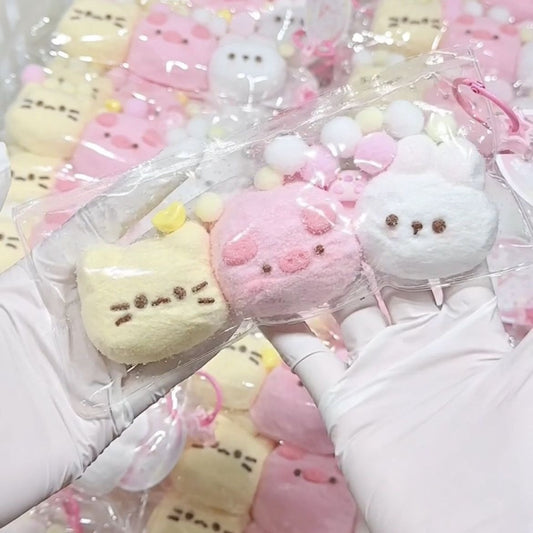3pcs Mini Kitten & Bunny & Pig Taba Squishy Toy