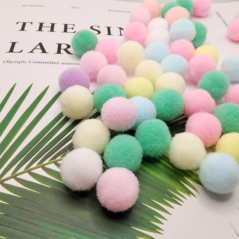 1cm 2000pcs Handmade Pompoms Multiple Colors Ball Accessory for Squishy Toy