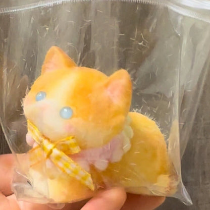 1pc Handmade Silicone Small Orange Cat Stress Relief Squishy Toy